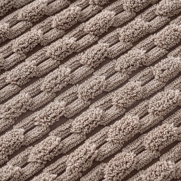 Pompom Tan Stripe Texture Corduroy Farmhouse Cute Luxury Soft Pillow Cover Set - Picture 4 of 7